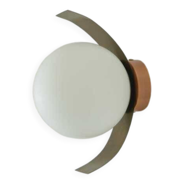 Vintage wall lamp, 1 of 4, brutalist sconce, copper ceiling light 1970's