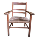 Straw and wood armchair