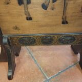 Fire pare old wooden fireplace