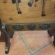 Fire pare old wooden fireplace