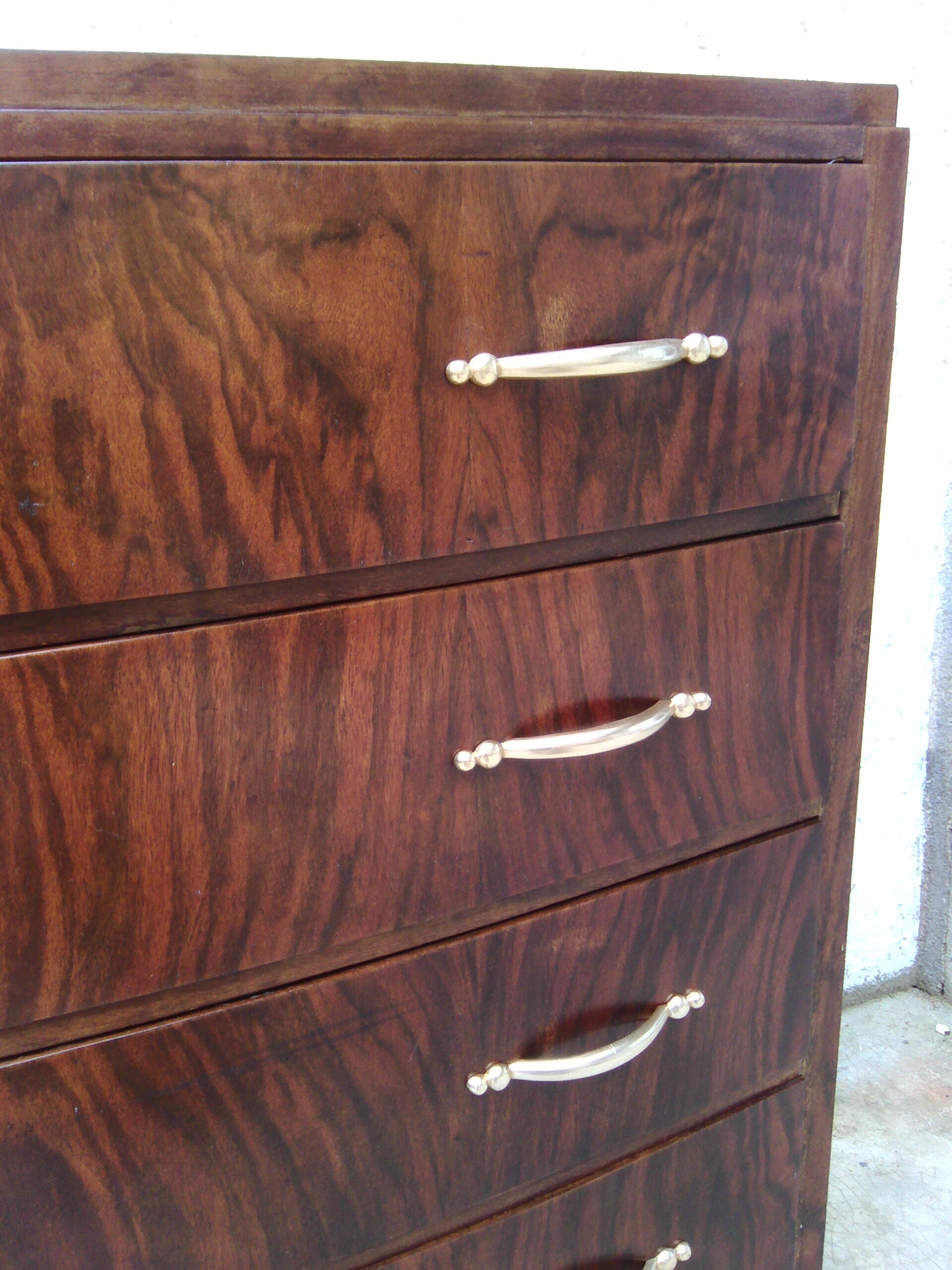 Art Deco curved chest of drawers