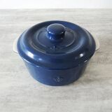 Ancienne cocotte en céramique bleue fontignac