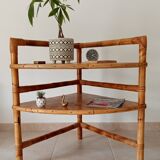 Table d'angle en bambou et rotin par Adrien Audoux et Frida Minet années 50