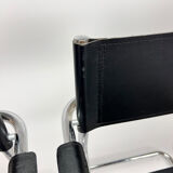 Set of 4 bauhaus cantilever tubular and leather armchairs, 1970's