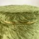 Pouf chest moumoute green and gold vintage years 60-70