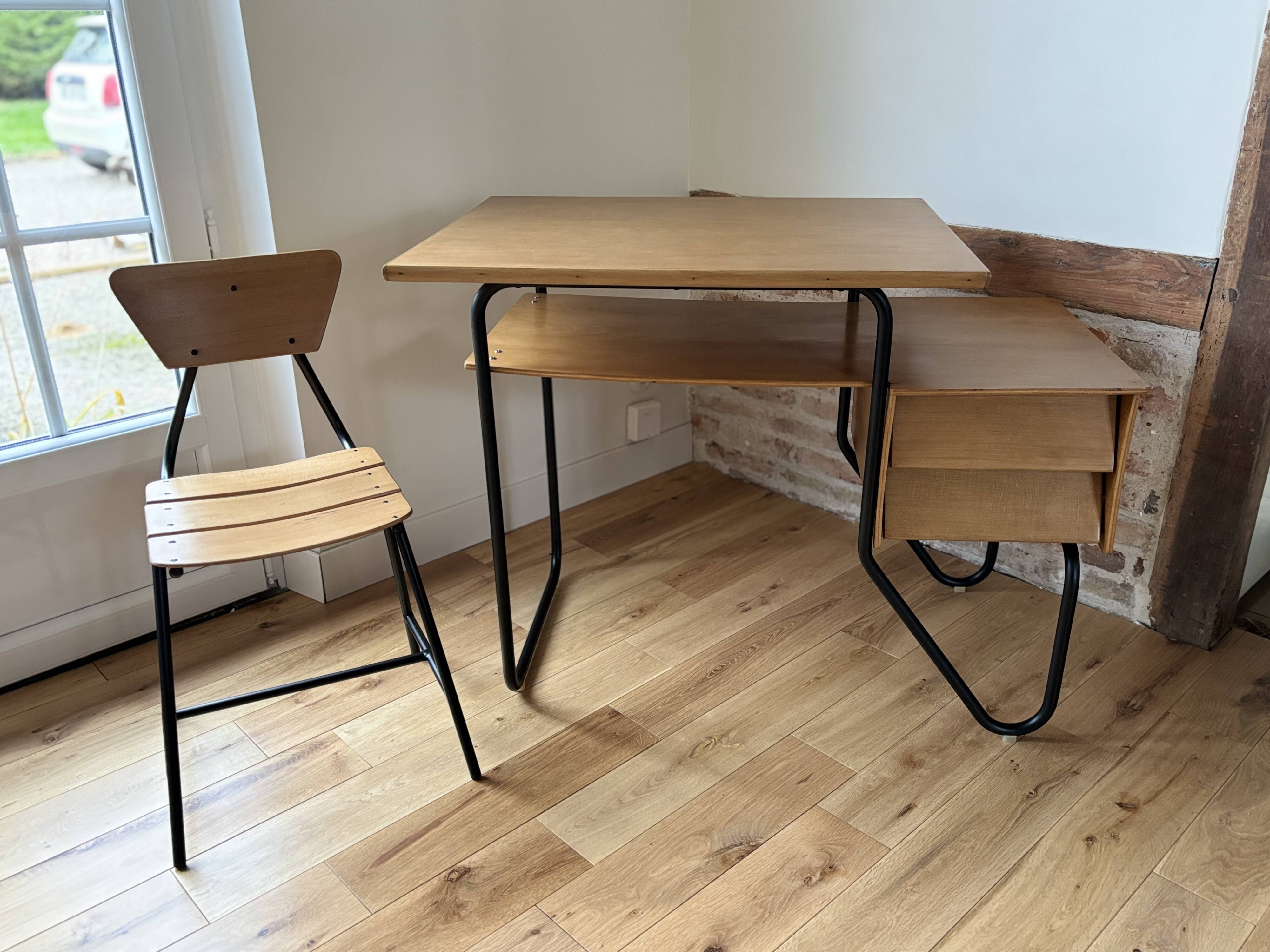Modernist children's desk and chair