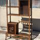 Japanese-style display shelf in bamboo and wood, circa 1890
