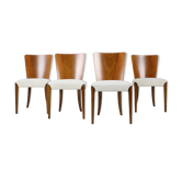 Set of four restored dining chairs model H-214 designed by Jindřich Halabala, 1950's.