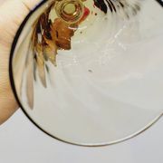 6 Champagne Flutes in Twisted Blown Glass 2 Colors Green and Amber