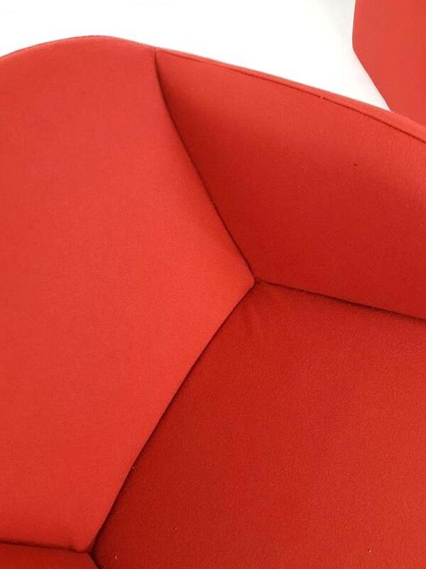 Ensemble de 2 fauteuils Artifort Ben en tissu rouge brique Ploeg