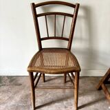 Wooden and cane bistro chair