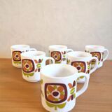 Series of 6 mugs design Mobil 70s
