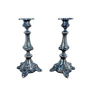 Pair of Art Nouveau Silver-Plated Candlesticks