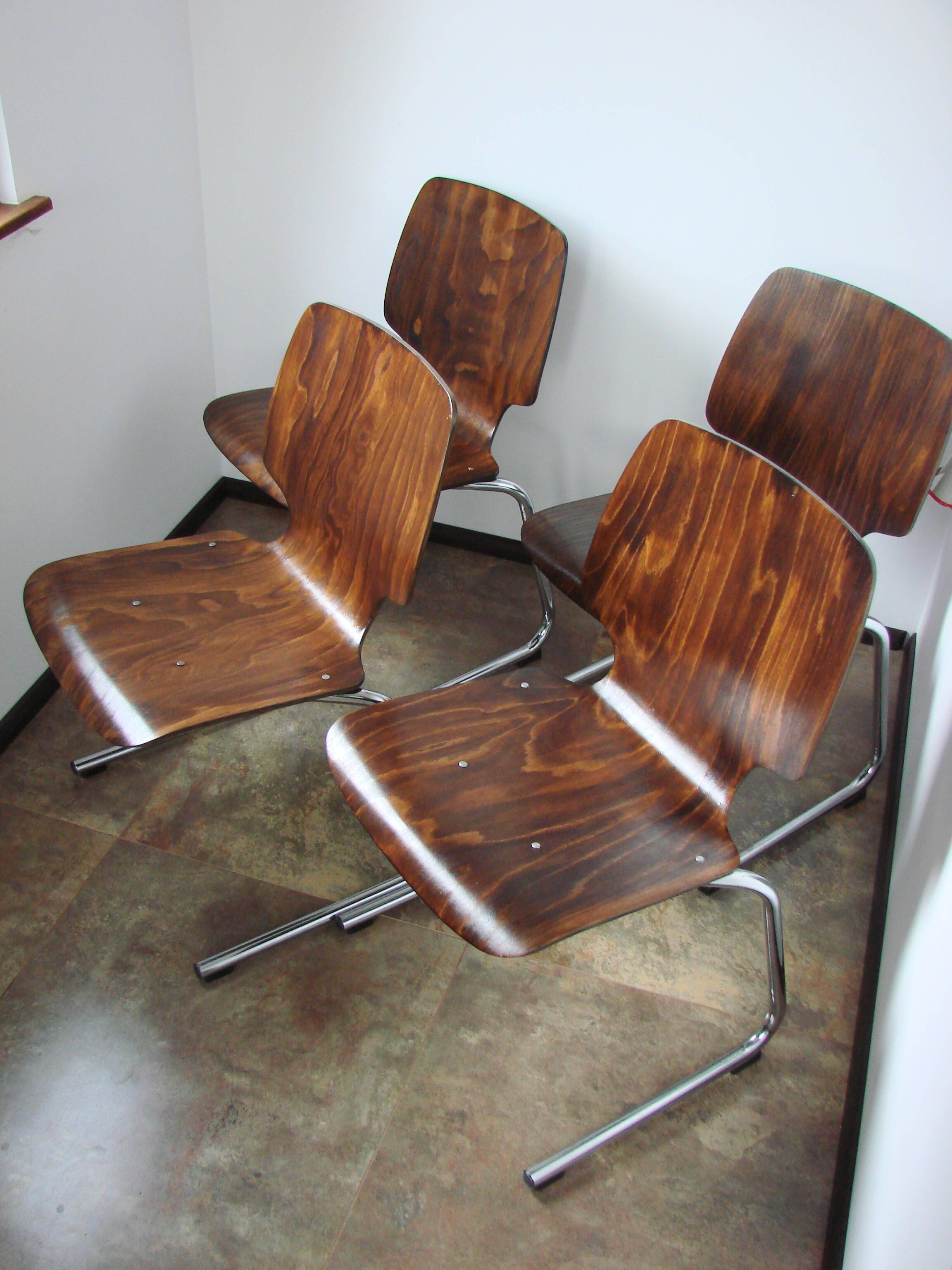 Ensemble de 4 chaises Kusch+Co Flötotto, années 1960.