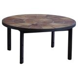 Modern Danish coffee table in steel and ceramic tiles by Sallingboe from the 1970s.