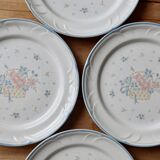 Assiettes à dessert vintage porcelaine Country Basket collection made in Ja