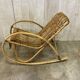 Fauteuil bascule rotin vintage