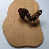 Natural wood cheese board with country vine decoration