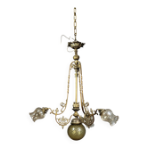 Grand lustre époque Napoléon III en bronze et laiton doré