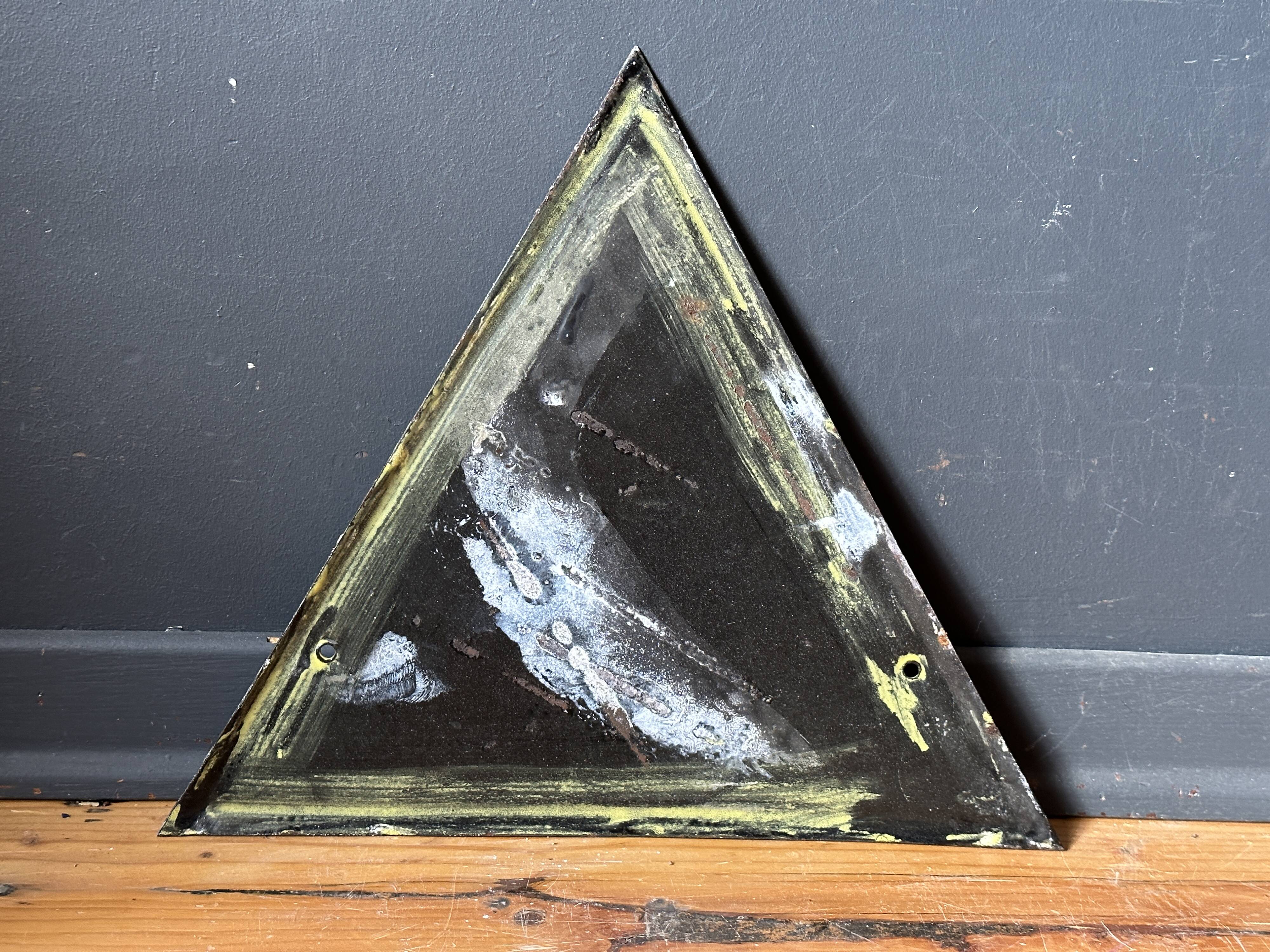 danger warning sign vintage european 1970's industrial enamel sign