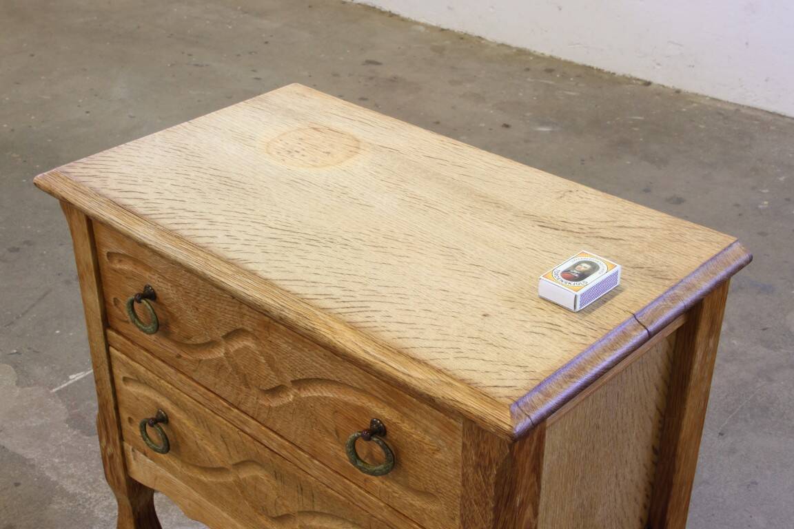 Vintage Danish 1960s oak nightstand / bedside table style of Henning Kjærnulf
