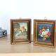 Pair of small Italian oil paintings, flowers and landscape.