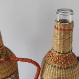 Vintage Wicker Woven Bottles Origin Vietnam