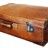 Antique XXL leather suitcase