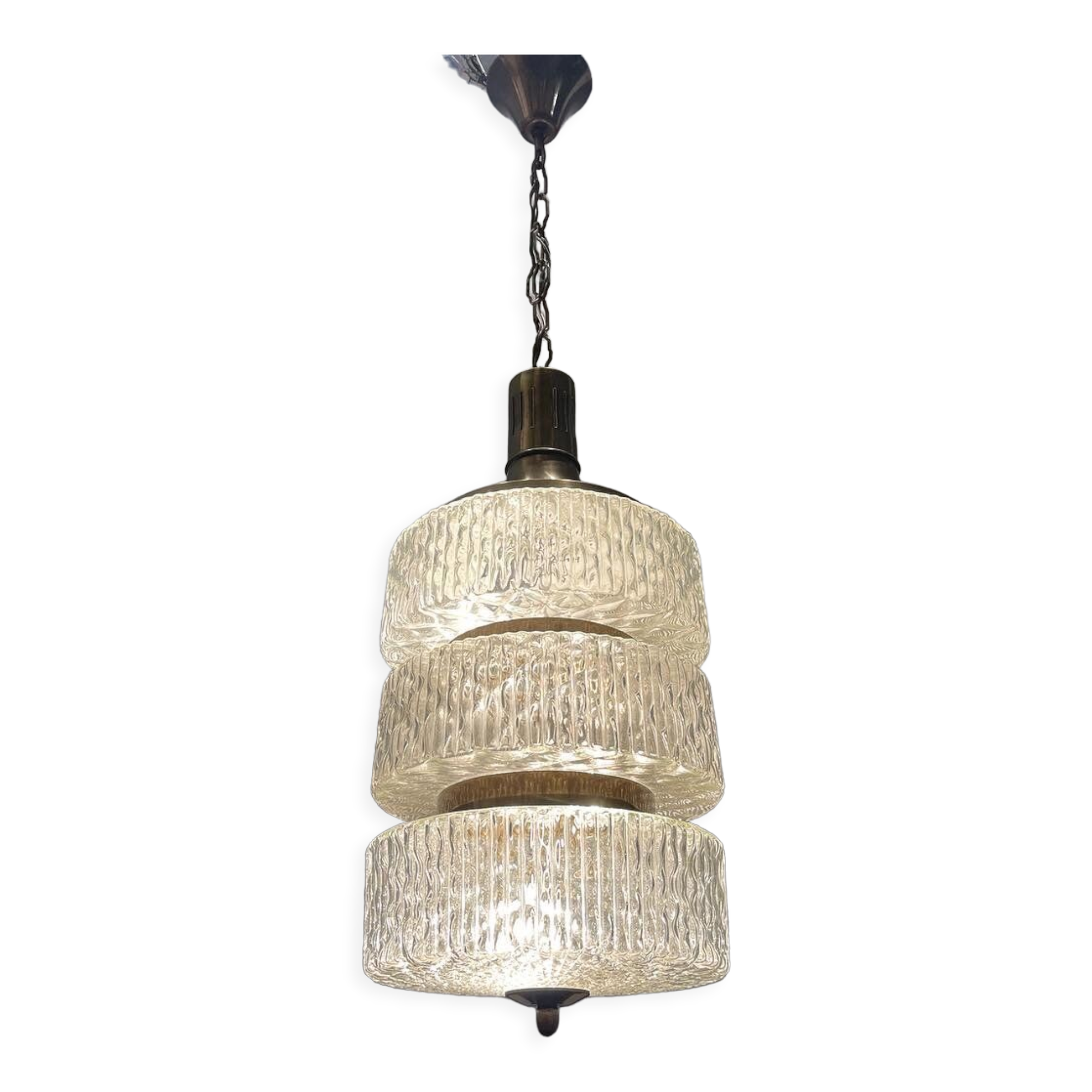 Mid-century crystal light pendant, 1970s