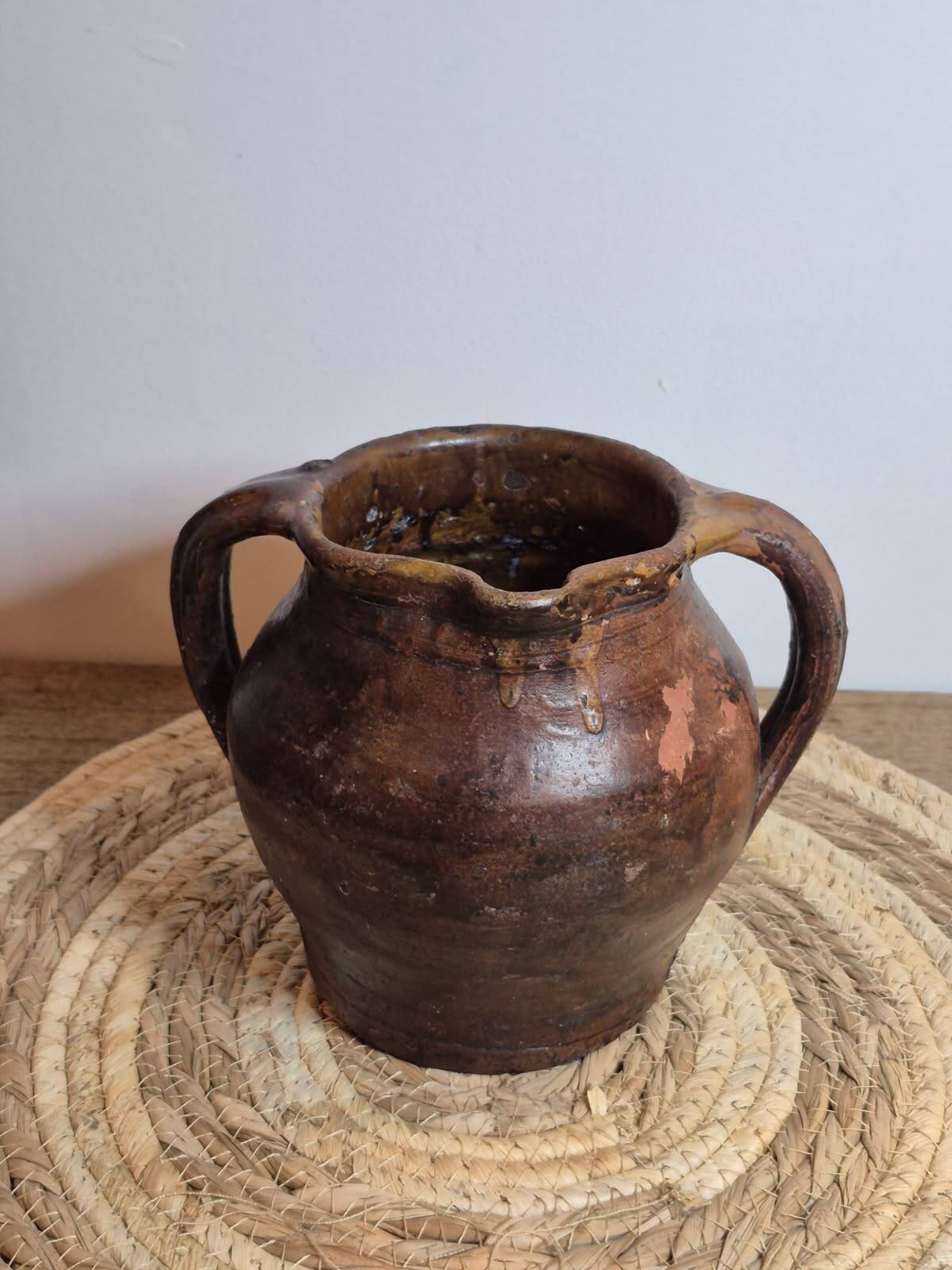 Glazed terracotta jug