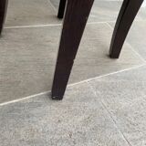Paire de tabourets design en velours framboise