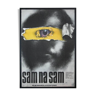 Affiche originale polonaise du film SAM NA SAM 1977, conçue par Marek Goebel