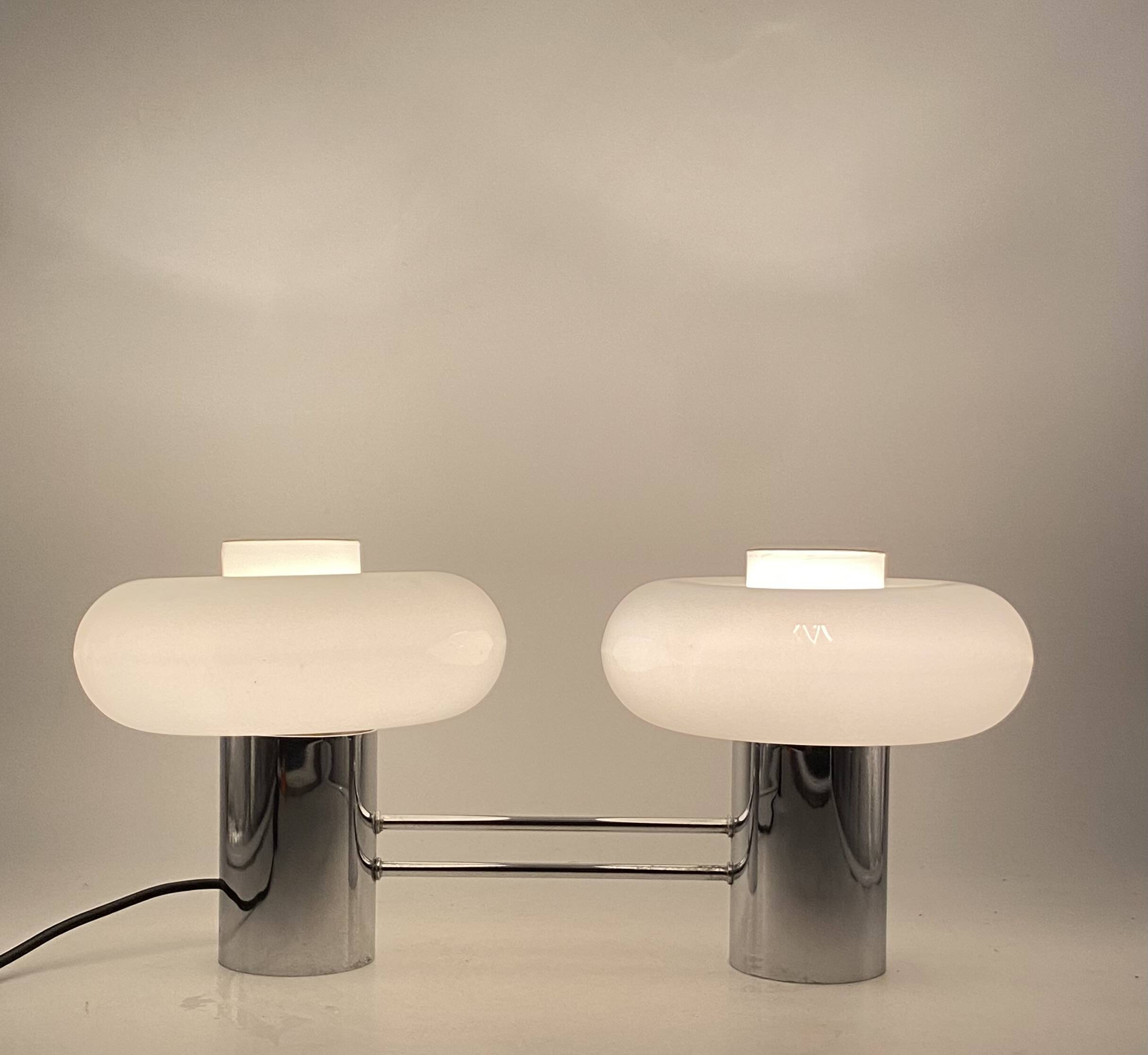 Mid-century two lights table lamp, Italy ca. 1970s