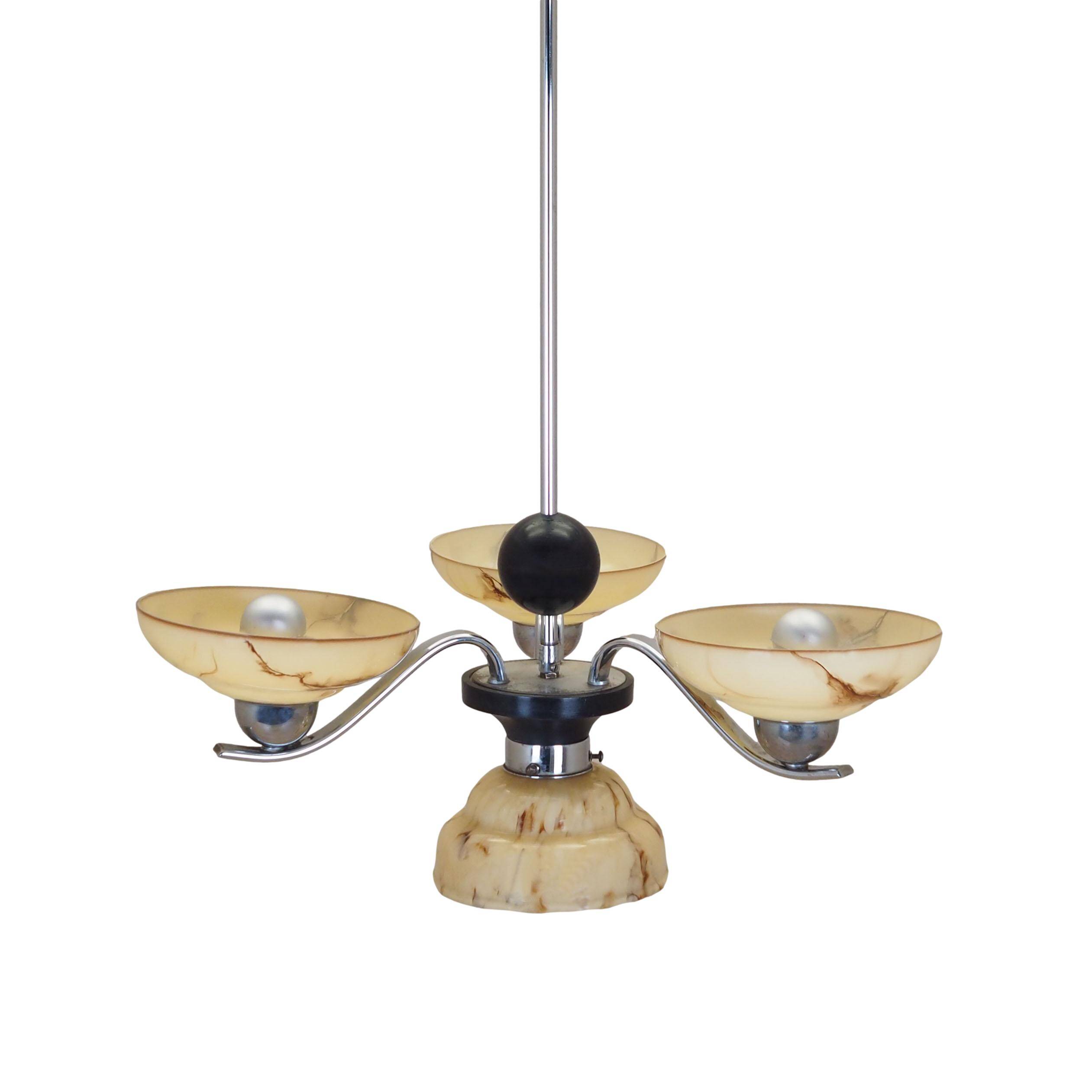 Glass chandelier, Danish design, 1970s, production: Denmark