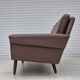 1970s, Danish 3-seater sofa, original brown leather.
