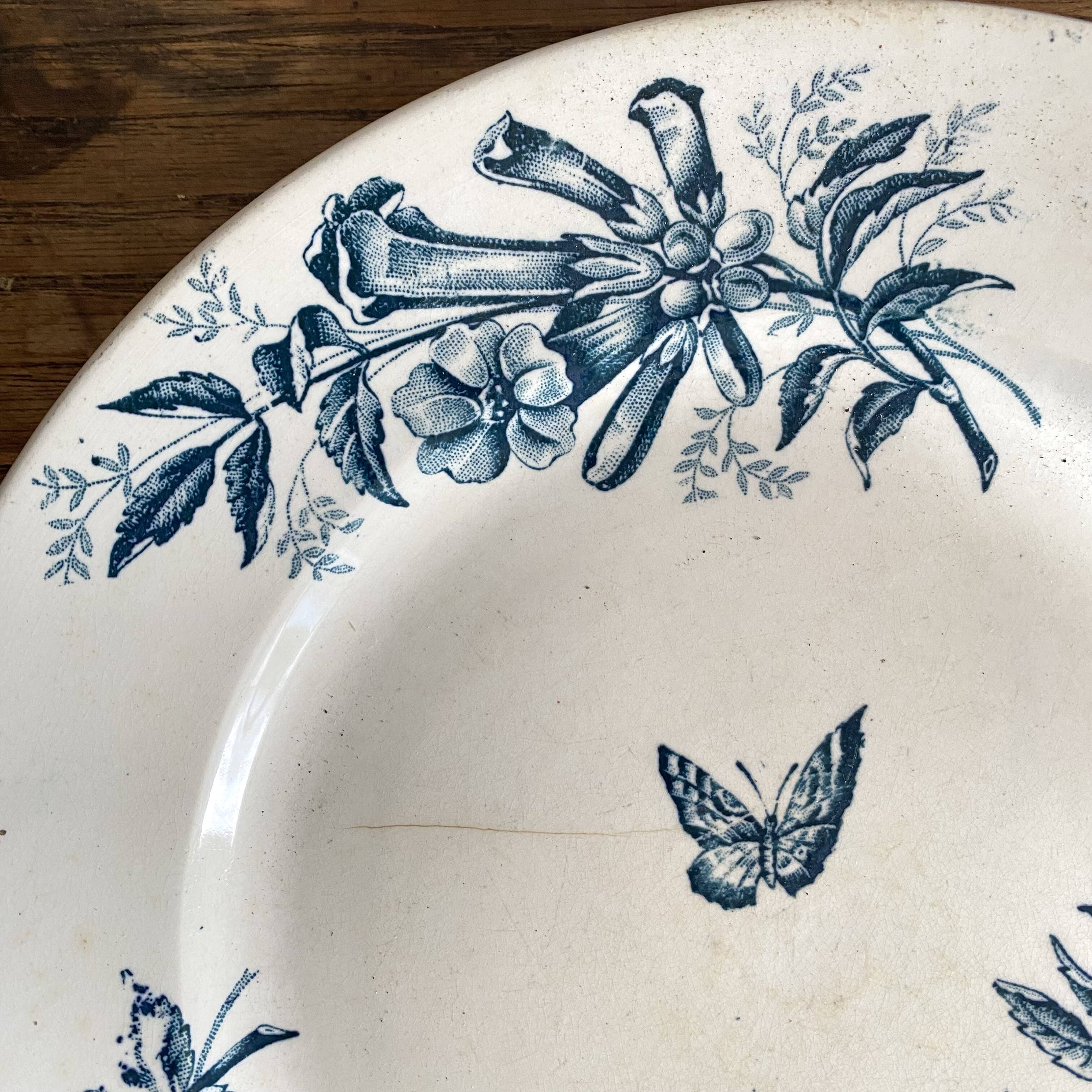 Badonviller ironstone dessert plates "Virginia Jasmine"