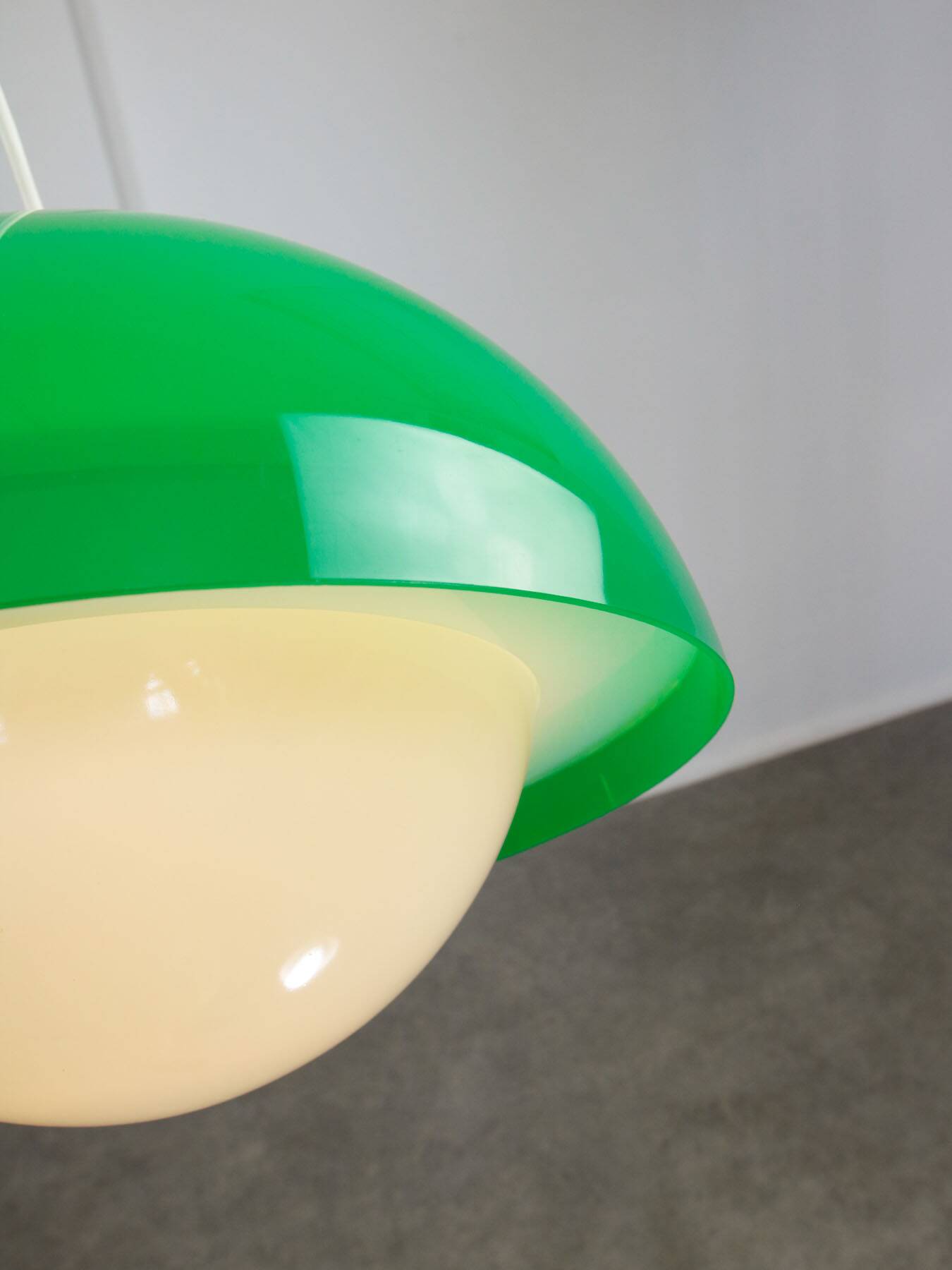 Italian Space Age Pendant in Brass and Acrylic Glass, 1970s