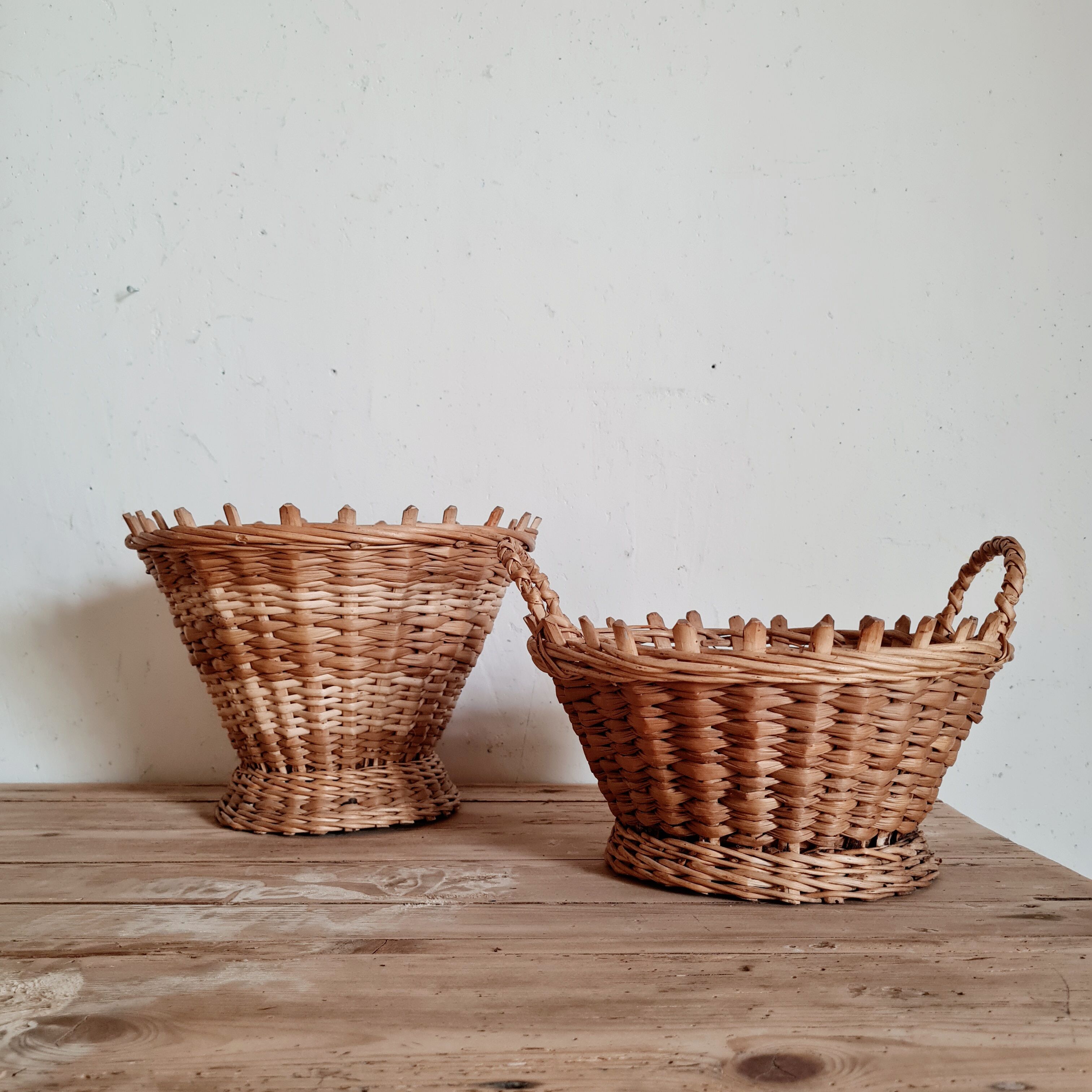 Antique rattan pot covers