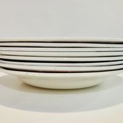 8 hollow plates ceranord st amand boulingrin pink and blue -vintage-kitchen-retro