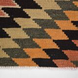 Orange Black Turkish Kilim Rug 170x259Cm SK 35353