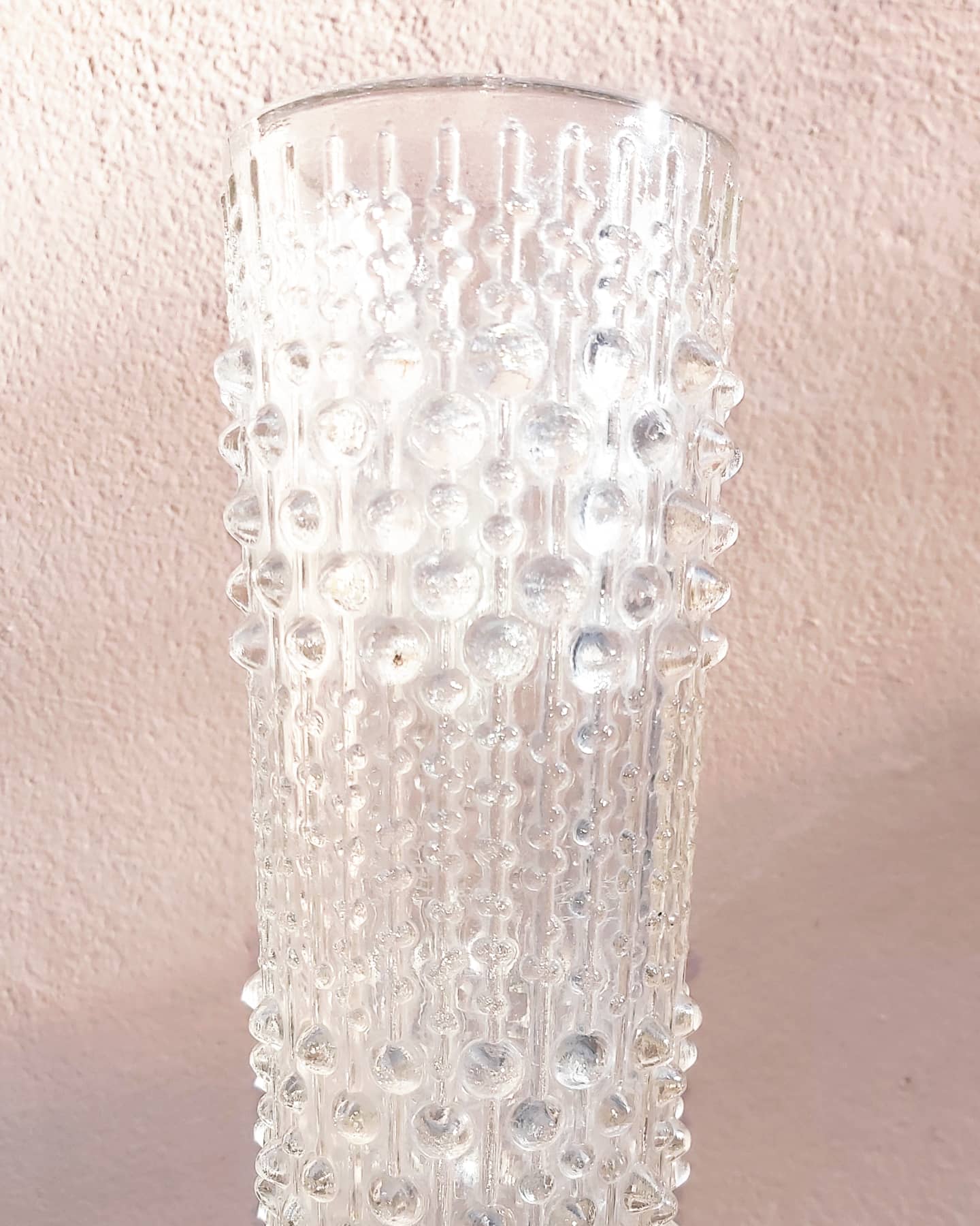 Brutalist crystal vase 1970