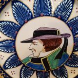 Pair of plates HB Quimper décor embroidery couple XX °