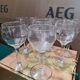 Set of 8 vintage bistro drop aperitif glasses.
