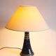 Lampe de table en céramique bleue de Poterie Dubois, Bouffioulx, Belgique années 1950