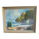 Mediterranean Landscape Painting Signed by Mr. Sabido