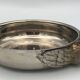 Cut vintage pocket tray in silver metal, swan-shaped handles