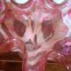 Large flared corolla vase 50cm - speckled pink & white 70's design