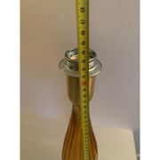 Amber and gold murano glass table lamps with bouclé lampshde