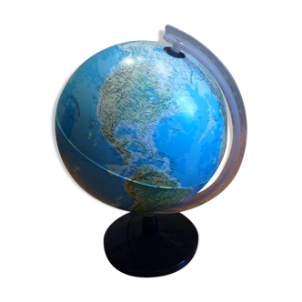 Globe terrestre lumineux 'Technodidatica' vintage 80s