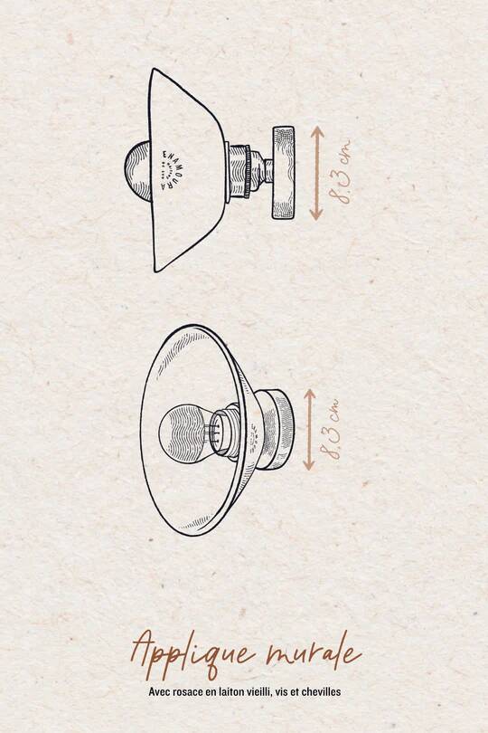 Pitchoun wall lamp in white terracotta